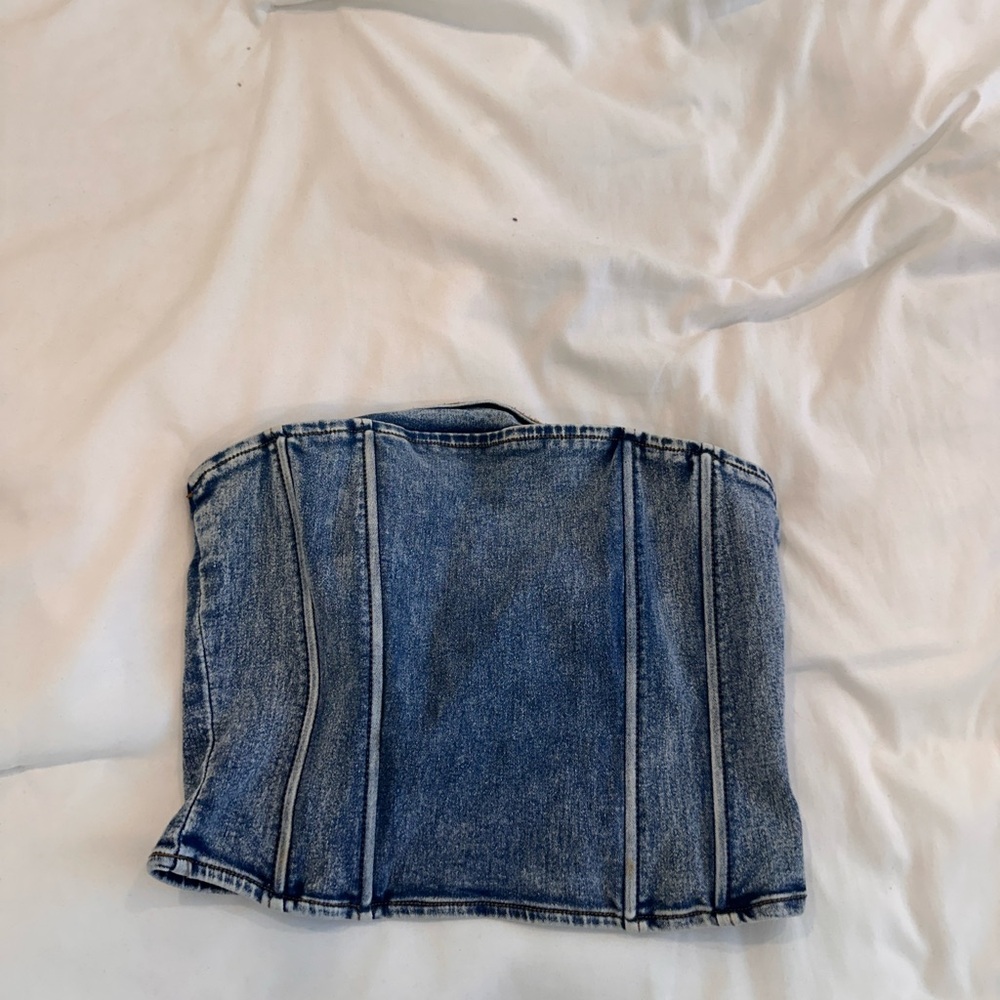 Fashion Nova Blue Denim Bustier